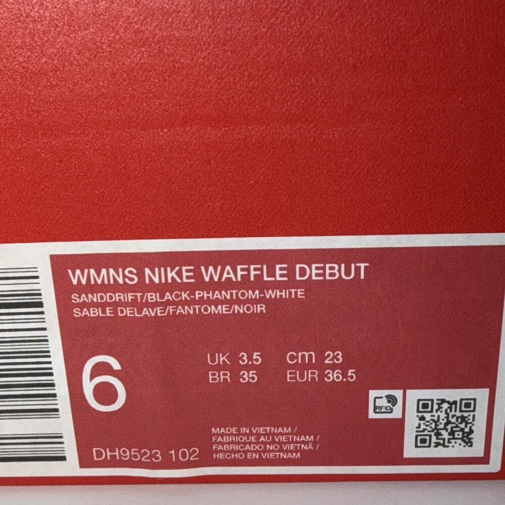 Nike Waffle Debut Women's Low Top Sneakers Sanddrift/Black Lace-Up DH9523-102 - Picture 7 of 7